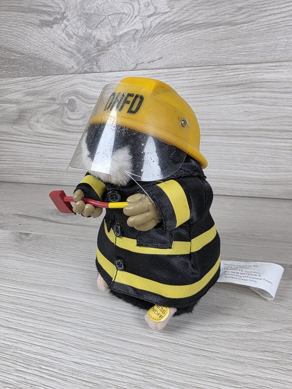 Gemmy Industries Plush Animal Dressed as Firefighter 7" SU62